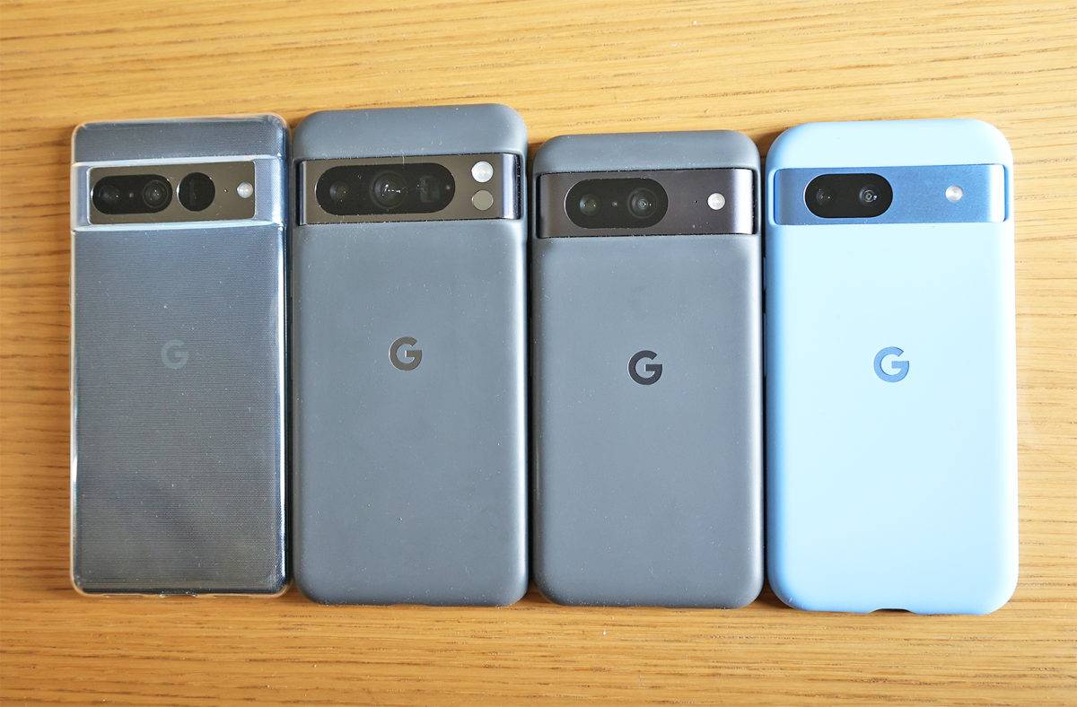 Google Pixels 8a (d) cs Pixel 8 vs Pixel 8 Pro vs Pixel 7 Pro.