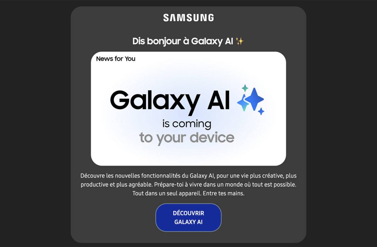 Avec One UI 6.1, Galaxy AI débarque sur les S22. Avec One UI 6.1, Galaxy AI débarque sur les S22.