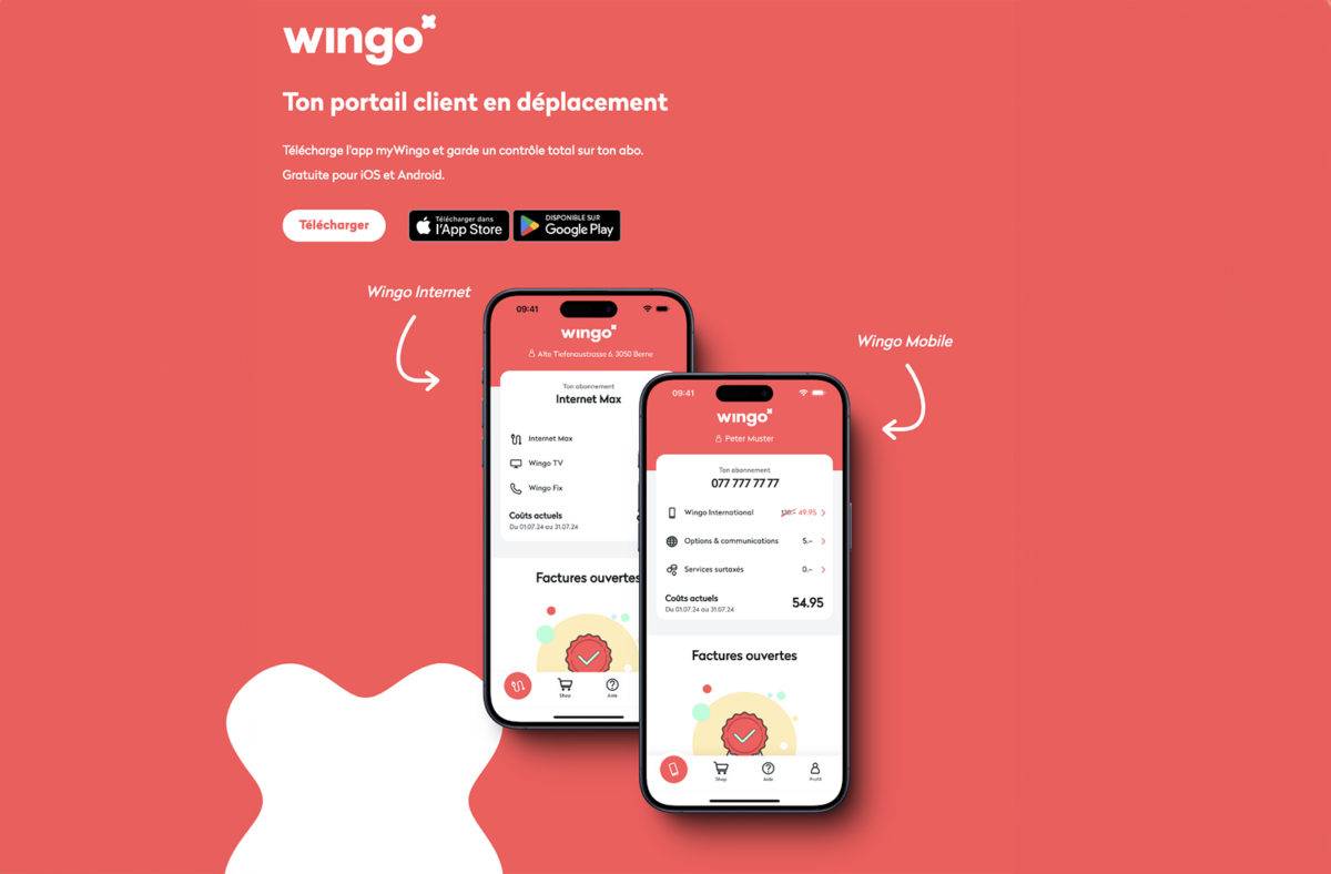 L'app Wingo, marque au rabais de Swisscom.