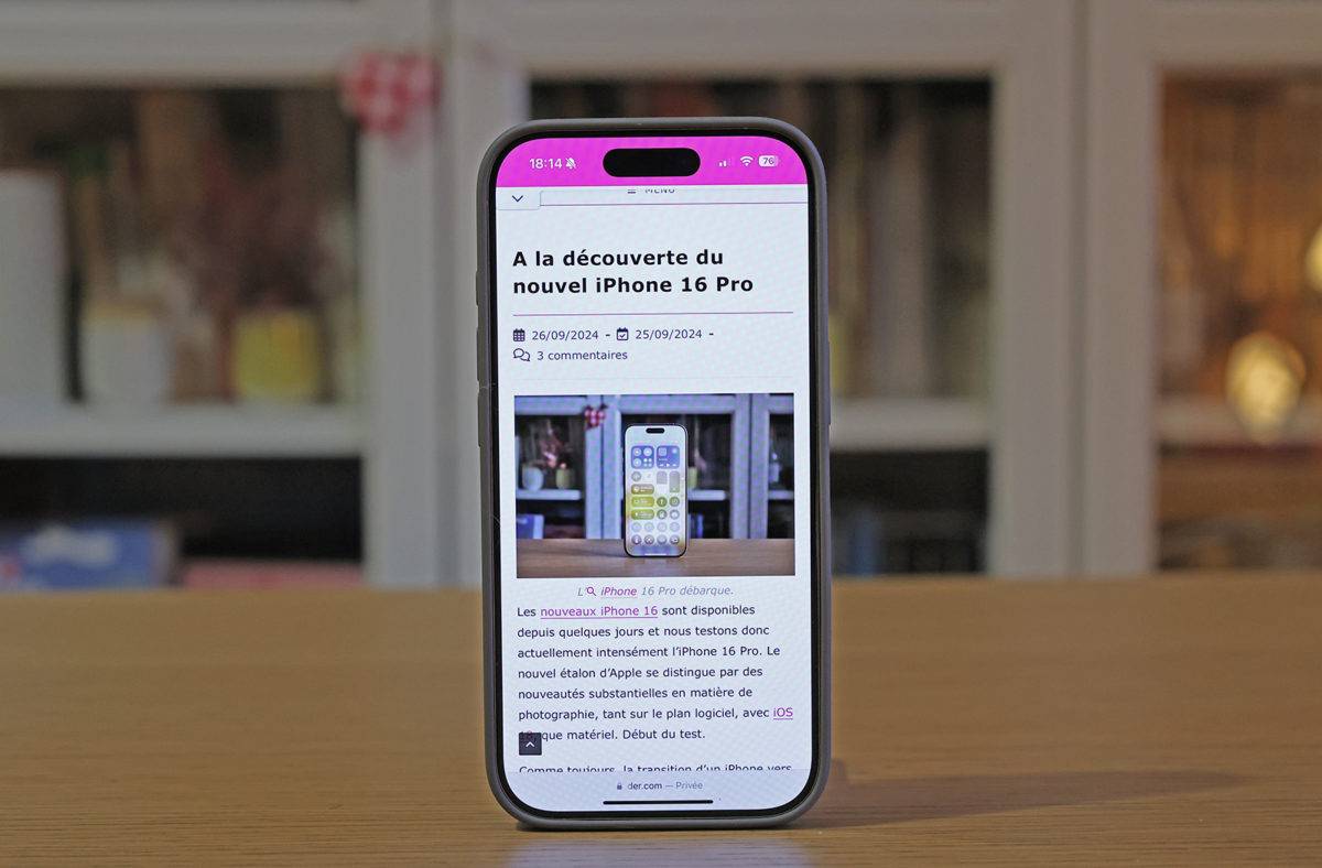 Le test de l'Apple iPhone 16 Pro.
