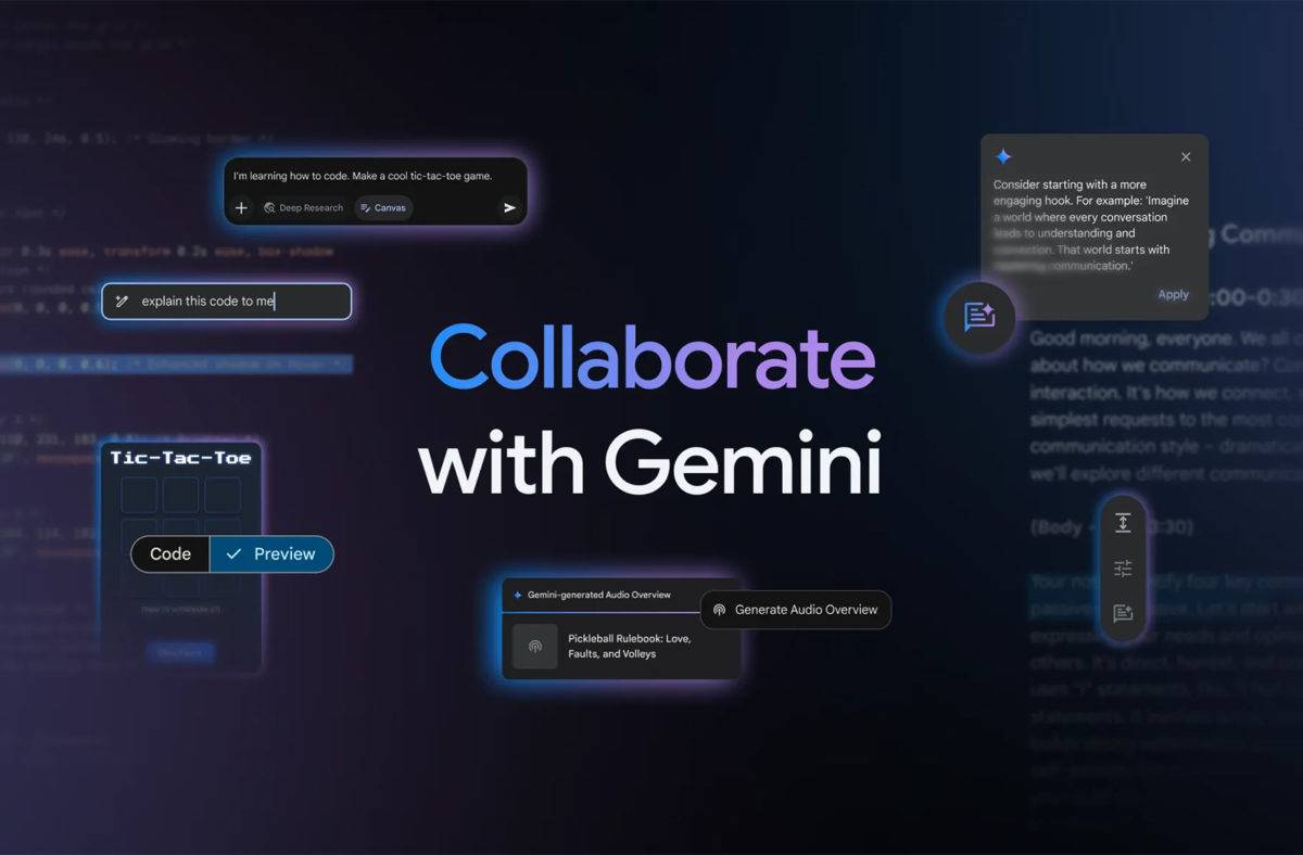 Google lance Canvas dans Gemini.