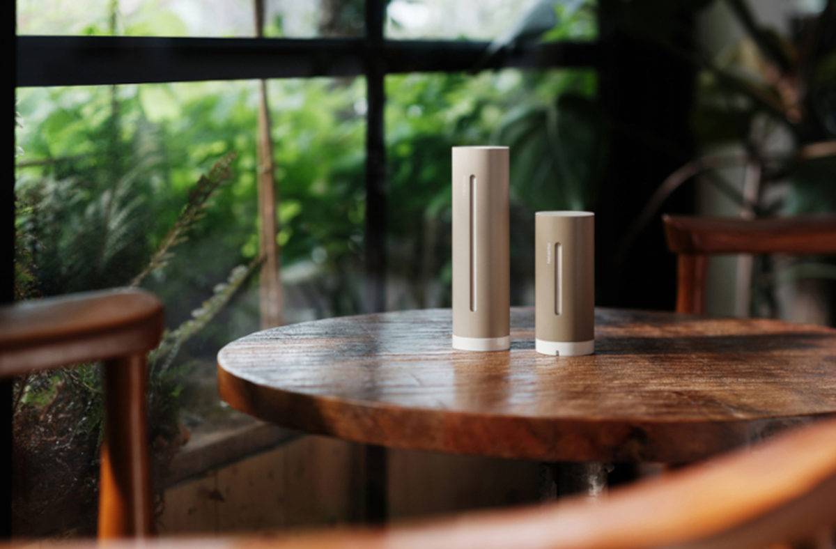 Des modules météo de Netatmo en couleur sable.