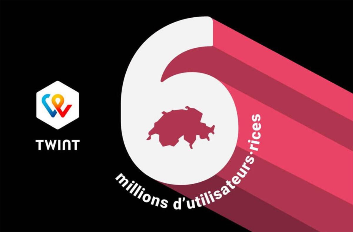 Six millions d'utilisateurs de Twint. Six millions d'utilisateurs de Twint.