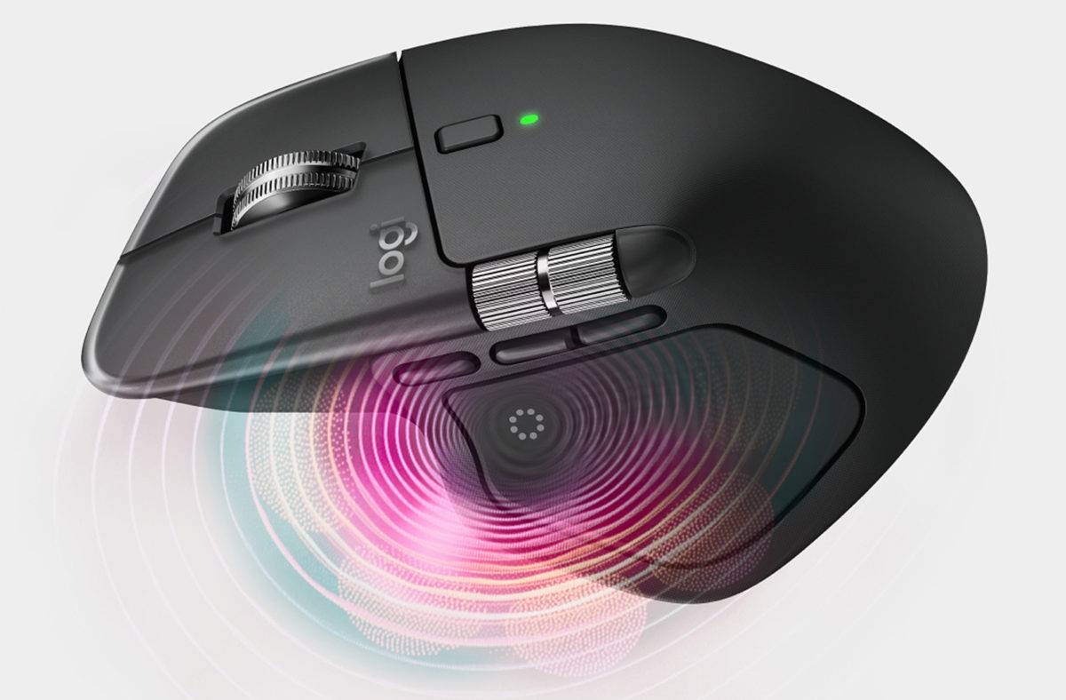 La Logitech MX Master 4 avec retour haptique. La Logitech MX Master 4 avec retour haptique.