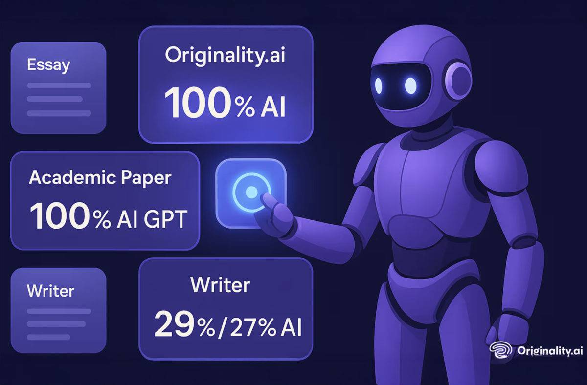 Originality.ai: redoutable pour détecter l'IA. Originality.ai: redoutable pour détecter l'IA.