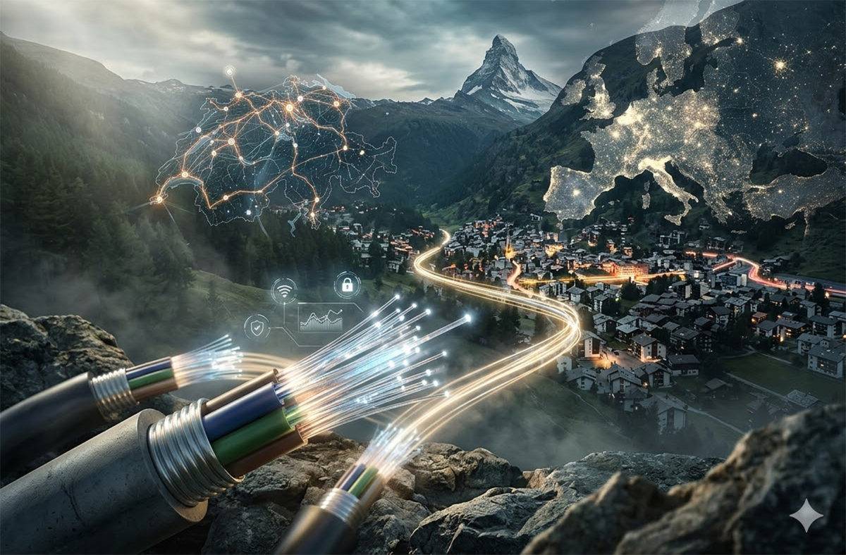 La fibre optique progressse en Suisse. La fibre optique progressse en Suisse.