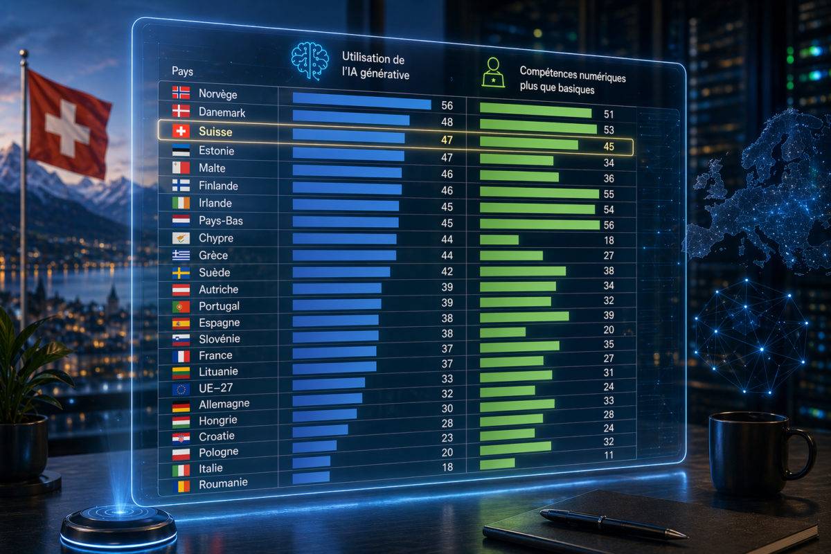 Les Suisses sont friands d'IA, selon l'OFS. Situation 2025. Les Suisses sont friands d'IA, selon l'OFS. Situation 2025.