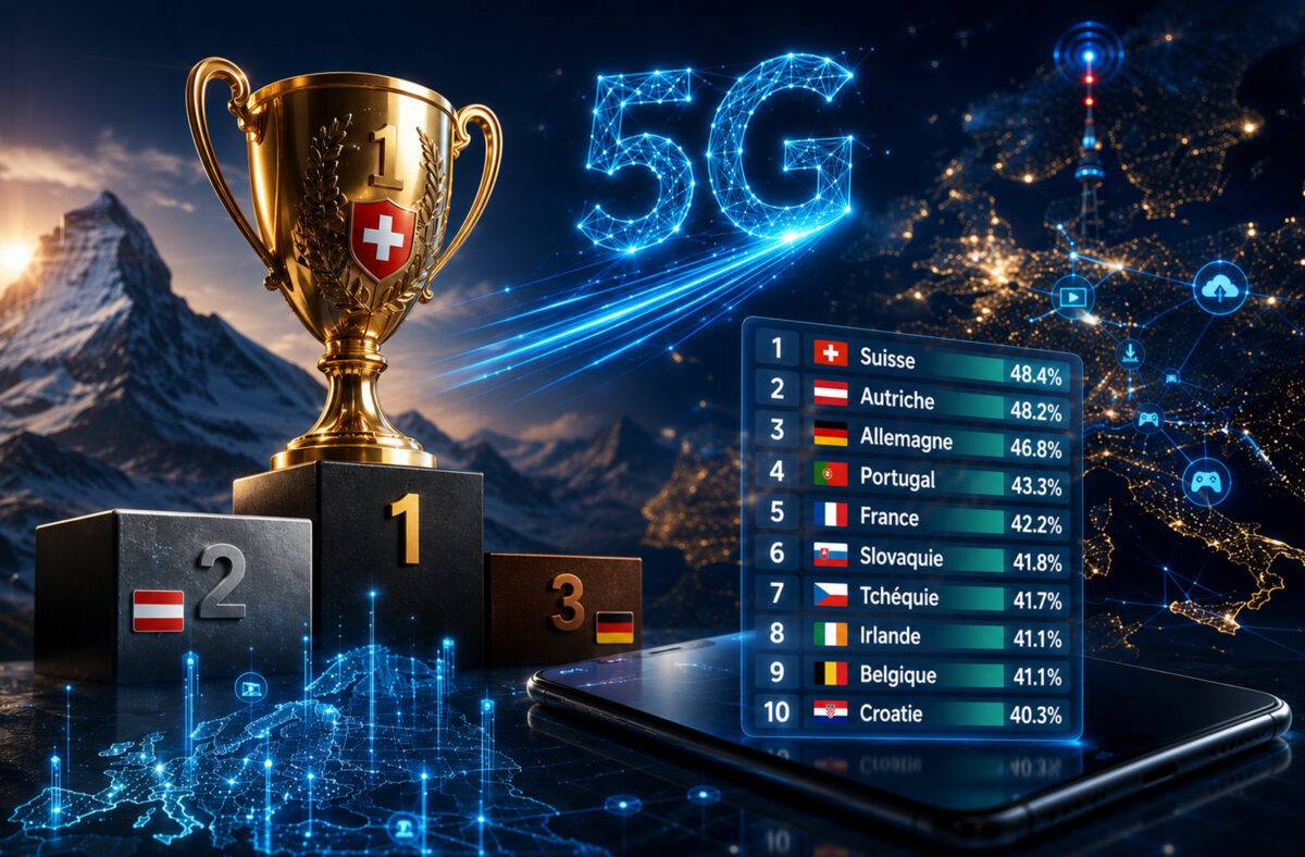 Utilisation de la 5G: la Suisse brille.